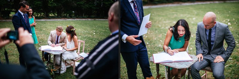 Staci and Simon's colourful DIY outdoor backyard wedding in Melbourne photographed by Lakshal Perera